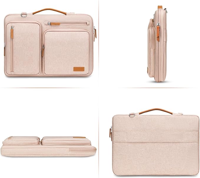 MOSISO 360 Protective Laptop Shoulder Bag,15-15.6 inch Computer Bags Compatible with MacBook Pro 16 inch, HP, Dell, Lenovo, Asus Notebook,Side Open Messenger Bag with 4 Zipper Pockets, Khaki