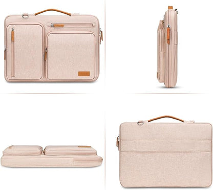 MOSISO 360 Protective Laptop Shoulder Bag,15-15.6 inch Computer Bags Compatible with MacBook Pro 16 inch, HP, Dell, Lenovo, Asus Notebook,Side Open Messenger Bag with 4 Zipper Pockets, Khaki