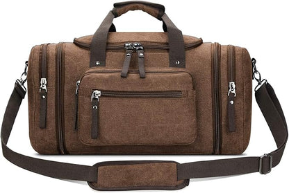 Travel Duffel Bag Men's Weekender Overnight Bag (Coffee) X-Large