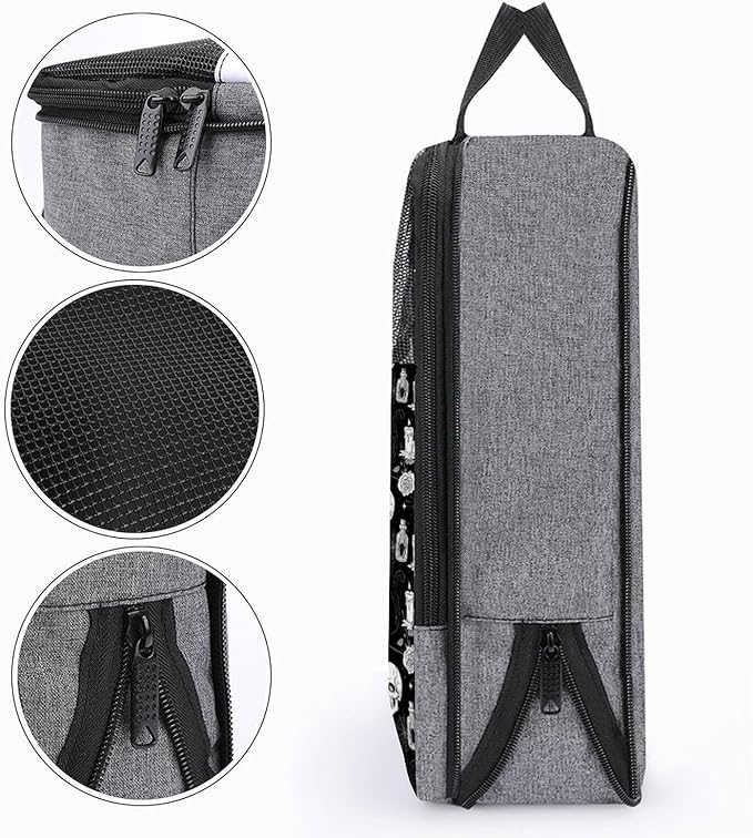 Travel Shoe Bags for Storage and Packing Portable Sneaker Bags Black Cat Skull Goth Lightweight Sport Shoe Pouch Bag