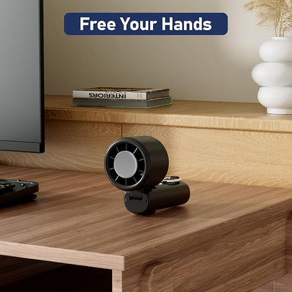 CIVPOWER Handheld Fan: Portable Small Ice Cooling Plate- 4000mAh Rechargeable 100 Gear High-Speed Turbo 10500 RPM - Personal Foldable Battery Operated for Travel Indoor Outdoor Women Men (Black)