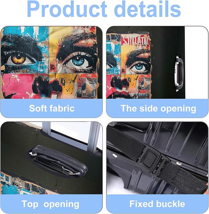 Luggage Cover Washable Suitcase Protector Anti-scratch Suitcase cover Fits 20-34 Inch Luggage (Girl-4, L(28-30inch suitcase))