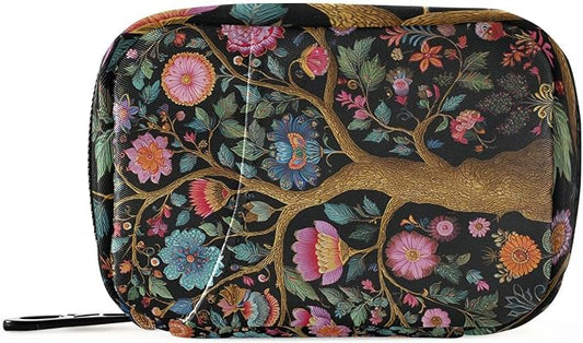 Pill Organizer Box Case Weekly Travel Pill Container Holder 7Day Cute Vitamin Organizer Dispenser Sorter Planner Storage Small Compact Tree of Life02