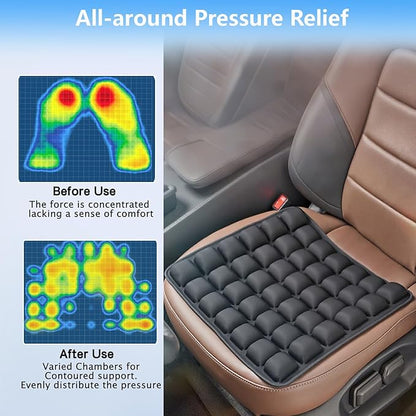 Travel Cushion, Comfortable 3D Air Cell Seat Cushion, Portable and Adjustable Air Inflatable Pressure Relief Seat Cushion for Car,Office Chair,Wheelchair and Tailbone Pain Relief
