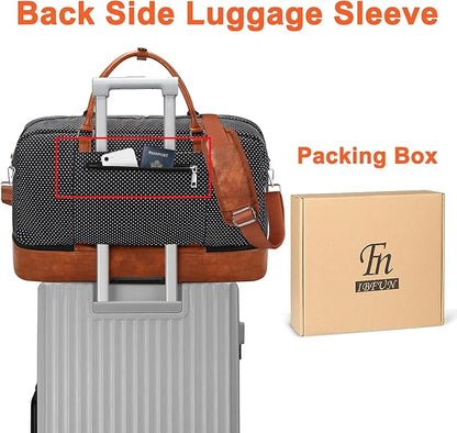 IBFUN Weekender Bags for Women, 21" Weekender Travel Bag, Travel Duffle Bag with Shoe Compartment Carry on Overnight Duffel Bag for Weekend Travel Business Trip