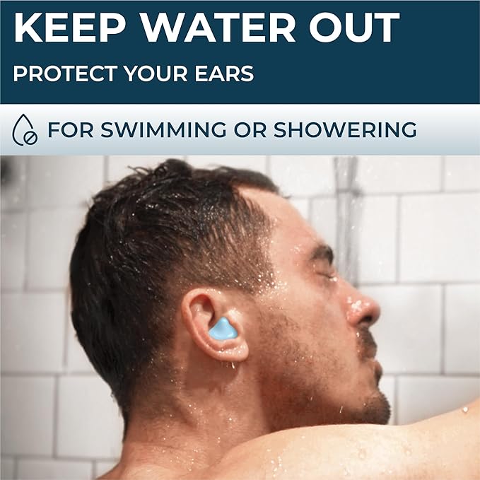 Peace&Quiet PQ Wax Ear Plugs for Sleeping - 28 Silicone Wax Earplugs for Sleeping and Swimming, Gel Ear Plugs for Noise Cancelling, Sleeping Earplugs, Sound Blocking Level of 32 Db, Color: Blue