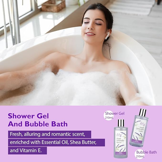 Christmas Gifts Spa Gift Set for Women - 22 Piece Lavender Luxury Bath & Body Basket with Bath Bomb, Lotion & Shower Gel | Bath Gift Set for Birthday Gifts, Mothers Day Gifts