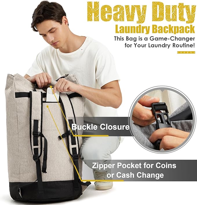 Laundry Bags Extra Large Heavy Duty, Laundry Backpack College 115L, Large Laundry Bag with Shoulder Straps, Big Dirty Clothes Bag for Dorm, Apartment and Laundromat, College Dorm Essentials for Guys