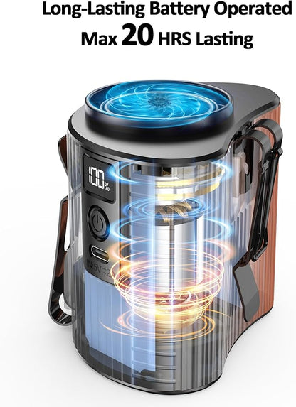 Portable Mini Waist Fan, Personal Waist Clip On With Max 20H Working Time, 5 Speeds 11000RPM Strong Airflow, Rechargeable Hands-free Wearable Belt Fan for Outdoor Jobsite Camping Traveling Fishing