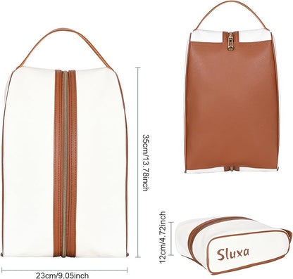 Classic golf shoe bag, Waterproof golf shoe bag for women men, Lightful Green travel shoe bag shoe storage bag. (Brown)