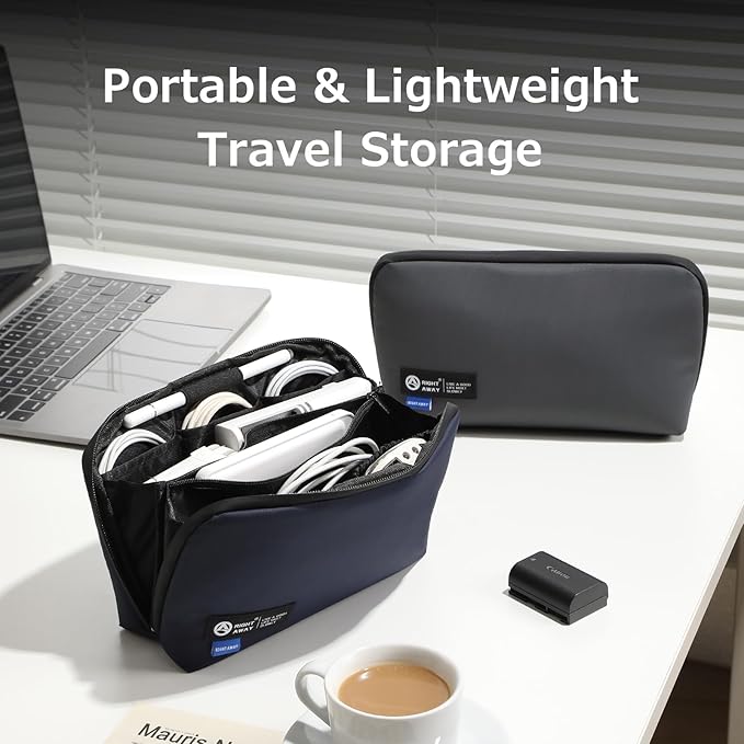 RIGHT AWAY Electronic Organizer,Waterproof Travel Accessories Storage, Tech Pouch for Cord, Power bank, Airpods, Daily Items