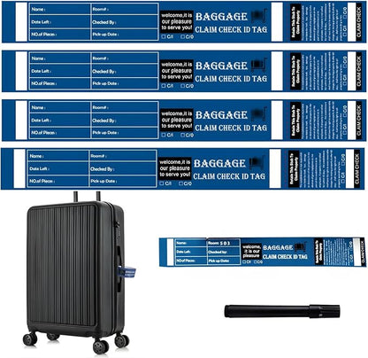 1000 Tags Luggage Tags for Suitcases | Hotels Baggage Claim Check for Bag with Transfer Tape & Serial Numbering, A Marker & Double-Sided Tape | Hotel Luggage Claim Bulk Ticket, Navy Blue