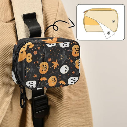 Pill Organizer Box Case Weekly Travel Pill Container Holder 7Day Cute Vitamin Organizer Dispenser Sorter Planner Storage Small Compact Halloween Skull and Pumpkin Black Cats16