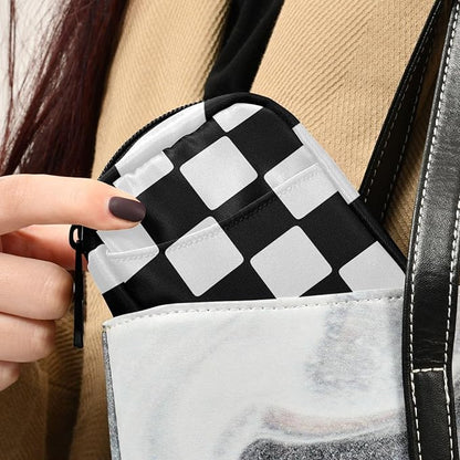 Pill Organizer Box Case Weekly Travel Pill Container Cute Pill Holder 7Day Vitamin Organizer Pill Dispenser Sorter Planner Storage Small Compact Checkerboard White and Black05