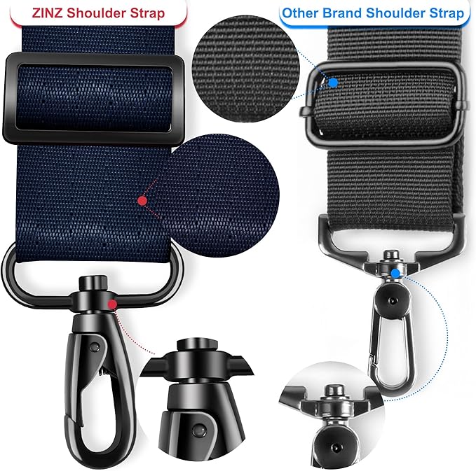 ZINZ 79.5" Universal Strap with Ultra-Thick Fixed Breathable Pad - Adjustable Heavy-Duty Shoulder Strap for Laptop, Crossbody, Luggage, Gym, Camera Bag and More - D01B01