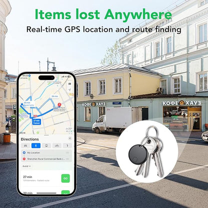 Air Tracker Tags-4 Pack: Smart Bluetooth Tracker, Item Finder Works with Apple Find My (iOS Only) App, Trakcer Tag Locator for Keys, Luggage, Satchel, weTag mini. (Not for Android Devices)