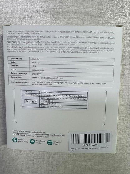 Air Tracker 4 Pack, Smart Bluetooth Tracker Works with Apple Find My (iOS Only), Item Finder Locator for Keys, Luggage, Backpack, IP67 Waterproof