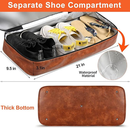 IBFUN Weekender Bags for Women, 21" Weekender Travel Bag, Travel Duffle Bag with Shoe Compartment Carry on Overnight Duffel Bag for Weekend Travel Business Trip, 3PCS