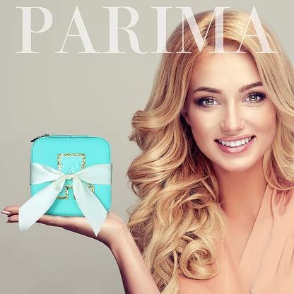 Parima Back to School Jewelry Case, Teen Girls Jewelry Box | High School Travel Accessories | Aqua Blue Small Jewelry Box - Letter N