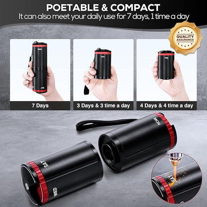 Zannaki Metal Travel Pill Organizer, Portable EDC Arthritis Friendly Weekly Pill Box, Large Pill Case Container, BPA Free 7 Day Daily Medicine Organizer Holder for Vitamin, Fish Oil, Supplement