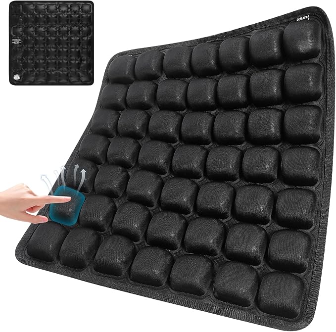 Sondor Travel Cushion, Inflatable seat Cushion, Suitable for Airplane Seats, Long-Distance Travel, Office wheelchairs and Other Portable seat Cushions (Black)