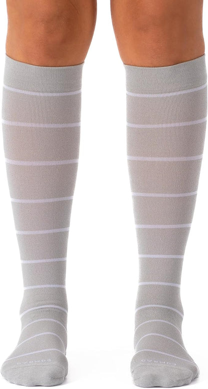 Comrad Nylon Knee High Socks - 15-20mmHg Graduated Compression Socks - Soft & Breathable Support Unisex Socks