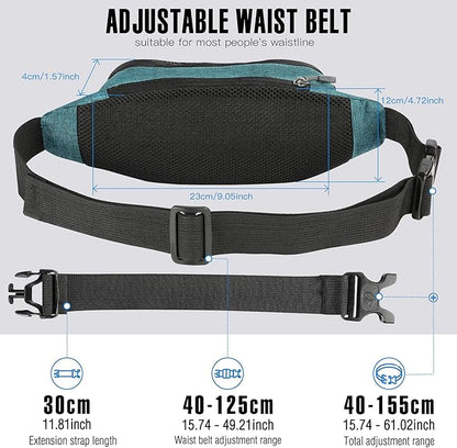 WATERFLY Fanny Pack Waist Bag: Small Hip Pouch Bum Bag Fannie Pack Phanny Fannypack Waistpack Bumbag Beltbag Sport Slim Fashionable for Jogging Hiking Hiker Woman Man