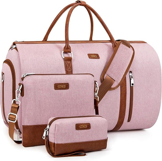 Convertible 2-in-1 Garment Bags for Travel, Carry On Garment Duffle Bag With Shoe Compartment Large Weekender Bag for Women Men Hanging Suitcase Suit Travel Duffel Overnight Bags 4pcs Set