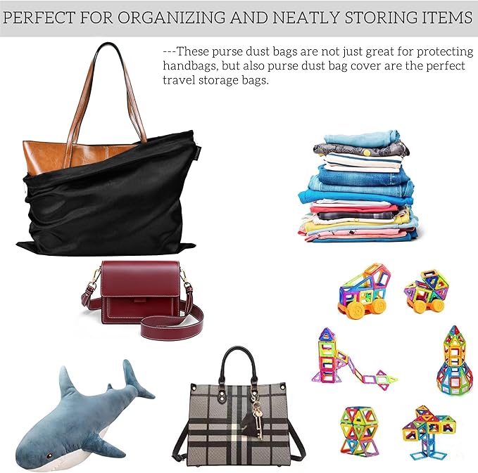 20 Pack Dust Bags for Purses and Handbags, Silk Dust Cover Storage Bags, Travel Storage Pouch Handbags for Purse Shoes Boots