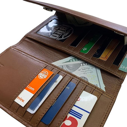 IBRO Long Bifold RFID Blocking Motorcycle Chain Wallet for Men