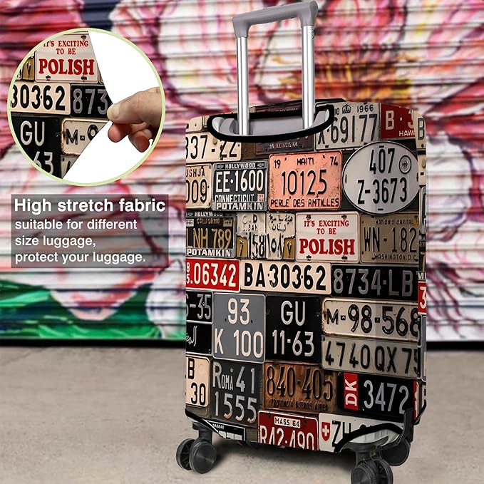 Travel Luggage Cover Suitcase Protector Fits 18-32 Inch Wheel Covers PatternedTravel Related Items Flower Luggage Protector Elastic XL
