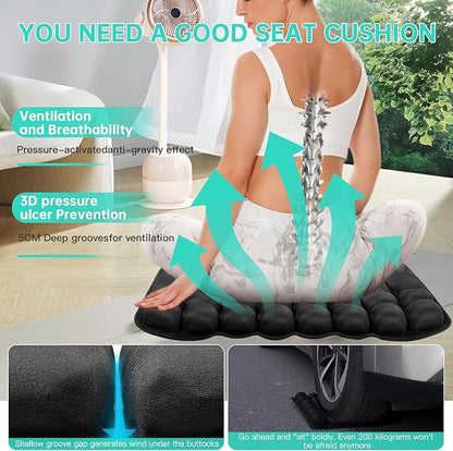 Nasheed Inflatable Airplane Seat Cushion for Travel, Suitable, Portable Inflatable 3D Air Cell Seat Cushions for Airplanes, Office Chairs, Wheelchairs, Cars, Stadiums