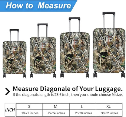 Luggage Cover Protector for 26-28 Inch Suitcases, TSA Approved Elastic Travel Suitcase Covers, Anti-Scratch Washable Luggage Sleeve for Carry On & Checked Bags, Camouflage Huntsman