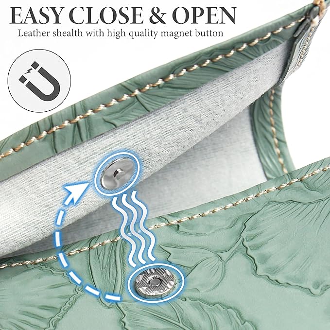 Pill Organizer,LIZIMANDU Weekly Travel Pill Case Box Medication Reminder Daily AM PM, Day Night 7 Compartments,for 4 Times A Day, 7 Days a Week-Includes Leather PU Carrying Case(1-Carved Green)