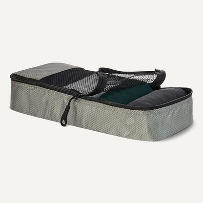 Amazon Essentials 4-Piece Packing Cubes Travel Accessories Set, Luggage Organizer with Double Zipper, Mesh Top, 100% Polyester, Slim, Gray (Previously Amazon Basics)