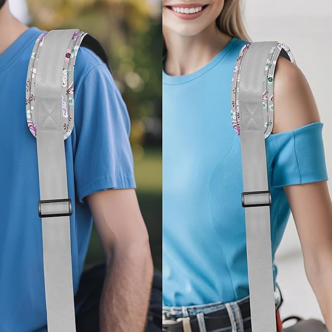 ZINZ 74" Shoulder Strap with Fixed Pad and Dual Balanced Buckles，Butterfly