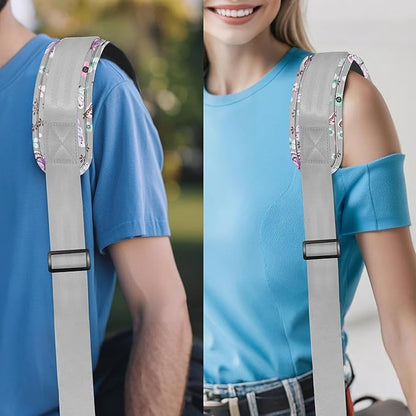 ZINZ 74" Shoulder Strap with Fixed Pad and Dual Balanced Buckles，Butterfly