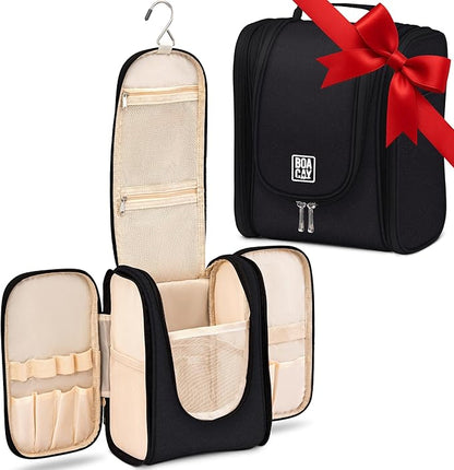 BOACAY Hanging Travel Toiletry Bag for Women and Men, Makeup Bag, Bathroom & Shower Organizer Kit for Accessories, Cosmetics, Travel Essentials