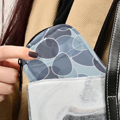 Pill Organizer Box Case Weekly Travel Pill Container Cute Pill Holder 7Day Vitamin Organizer Pill Dispenser Sorter Planner Storage Small Compact Blue Abstract Leaves14