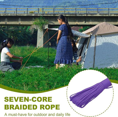 uxcell 4mm Nylon Rope, 10ft Portable Clothesline for Luggage and Backpack Tie Downs, Hanging Clothes, Swings, Camping and Mountaineering Tie Downs, Purple
