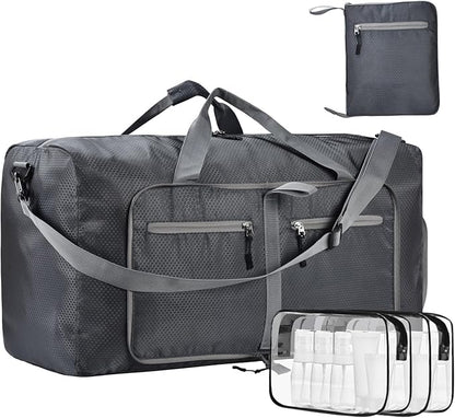 Felipe Varela Duffle Bag with Shoes Compartment and Adjustable Strap,Foldable Travel Duffel Bags for Men Women,Waterproof Duffel Bags