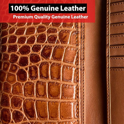 IBRO VINTAGE Motorcycle Chain Wallet for Men – Premium Cowhide Leather, RFID Tri-Fold Biker Wallet with Heavy Duty Chain for Bikers Truckers & Hunters, Credit Card Money Organizer Long Wallet