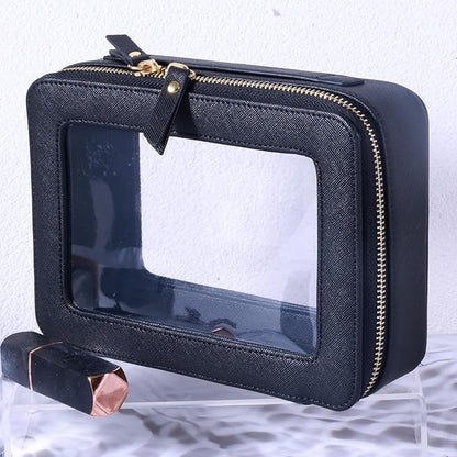 SANHECUN Toiletry bag waterproof cosmetic organizer with handle lagre opening for travelling