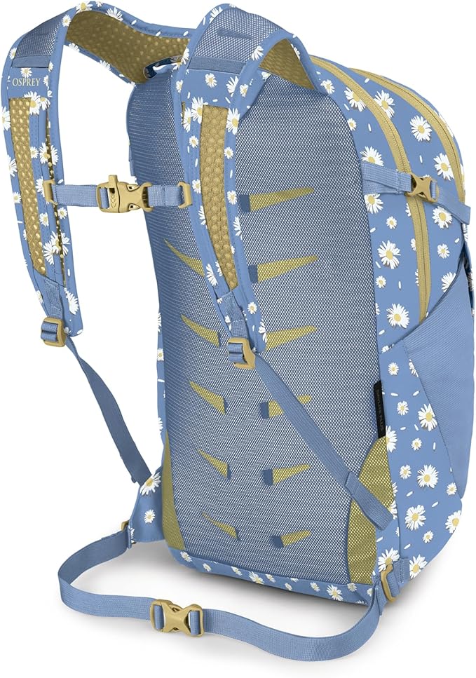 Osprey Daylite Plus Commuter Backpack - Lightweight, Everyday Pack with Laptop Sleeve and Water Bottle Pockets - Ideal for Work, School, and Travel with Versatile Storage, Daisy Print Sevres Blue