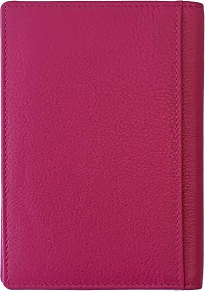 Personalized Monogrammed Bright Pink Leather RFID Passport Wallet