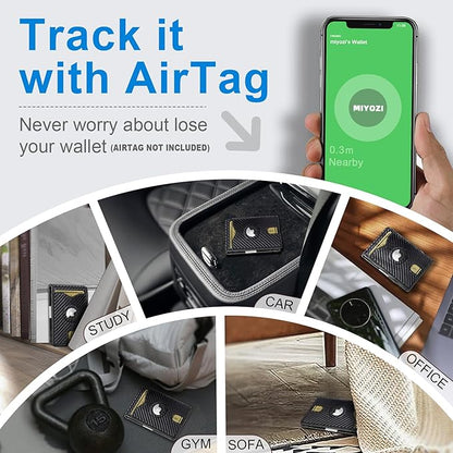 Airtag Wallet for Men,with Money Clip 11 Cards Slim Front Pocket Leather RFID Blocking Wallet with Gift Box