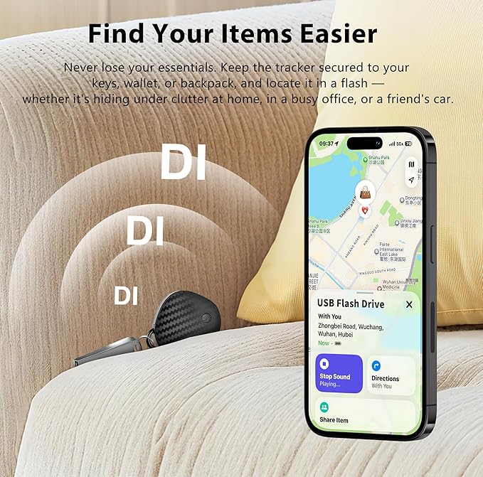 Air Tracker Tags - 2 Pack, Smart Bluetooth Tracker Tag & Finder Item Locators Works with Apple Find My, 100dB Sound, Item Finder for Keys, Bags, Luggage, Wallet, Backpack, Pet[Apple (iOS Only)