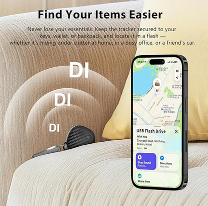 Air Tracker Tags - 4 Pack, Smart Bluetooth Tracker Tag Works with Apple Find My, 100dB Sound, Replaceable Battery, Keys Finder and Item Locator for Bags, Suitcase, Wallet, Backpack, Pet (iOS Only)