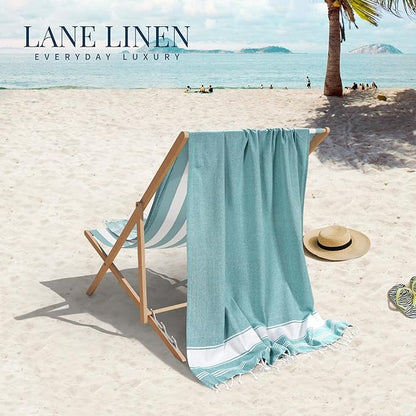 LANE LINEN Oversized Beach Towel - Beach Towels 4 Pack, Pre-Washed Pool Towel, Extra Large Beach Towel, Quick Dry & Sand Free, Lightweight Travel Towel, 39"x71" - Hunter Green
