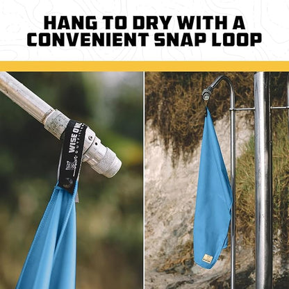 Wise Owl Outfitters Microfiber Camping Towel - Quick Dry Towel for Travel, Backpacking, Hiking, Beach, Gym & Yoga - Compact, Fast Drying & Lightweight